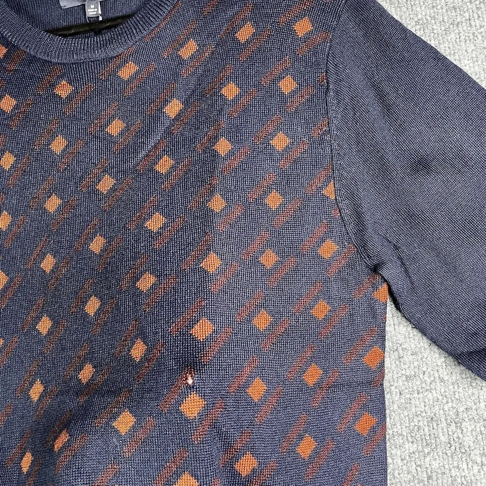 Hart Schaffner Marx Sweater Merino‎ Wool Blend Men's M Geometric Casual Preppy